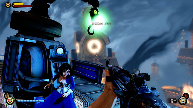 Once youre ready to move on with the mission enter the barge and start it by pulling a lever located at its beak - Board Prophet Comstocks zeppelin | Chapter 36 - Hand of the Prophet - Chapter 36 - Hand of the Prophet - BioShock Infinite Guide