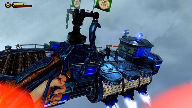 Soon after leaving the port new barges belonging to Comstock and the Vox will start heading your way and they will be accompanied by Mosquitos - Repel the airborne assault | Chapter 36 - Hand of the Prophet - Chapter 36 - Hand of the Prophet - BioShock Infinite Guide