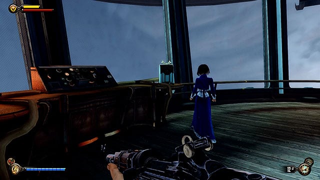 The cabin located on the other side of the locked gate contains some supplies and weapons - Clear the hangar bay Sky-Line | Chapter 37 - Hangar Deck - Chapter 37 - Hangar Deck - BioShock Infinite Guide