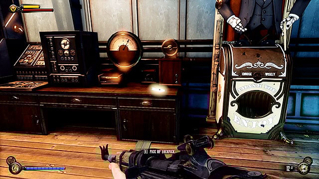 Use the stairs to get to an upper deck and youll find yourself above the room youve explored very recently - Clear the hangar bay Sky-Line | Chapter 37 - Hangar Deck - Chapter 37 - Hangar Deck - BioShock Infinite Guide