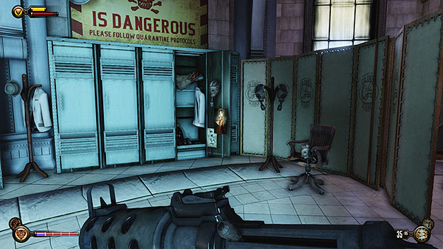 Monument Island - locker in the first room of the Monument Island - Chapters 6-7 | Voxophones in BioShock Infinite - Voxophones - BioShock Infinite Guide