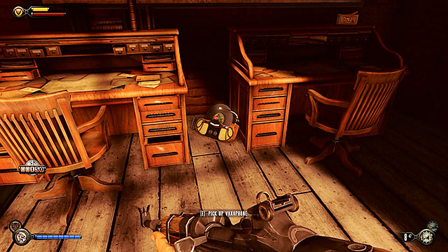 Finkton Docks - between the desks in the shipping center - Chapters 13-16 | Voxophones in BioShock Infinite - Voxophones - BioShock Infinite Guide