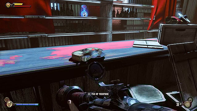 Graveyard Shift Bar - on the bars counter (you can find it after stepping through the tear) - Chapters 23-26 | Voxophones in BioShock Infinite - Voxophones - BioShock Infinite Guide