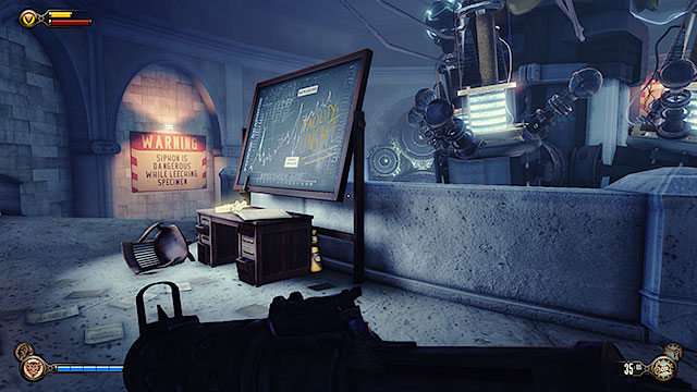 Monument Island - behind the desk in a room with the Siphon - Chapters 6-8 | Infusions in BioShock Infinite - Infusions - BioShock Infinite Guide