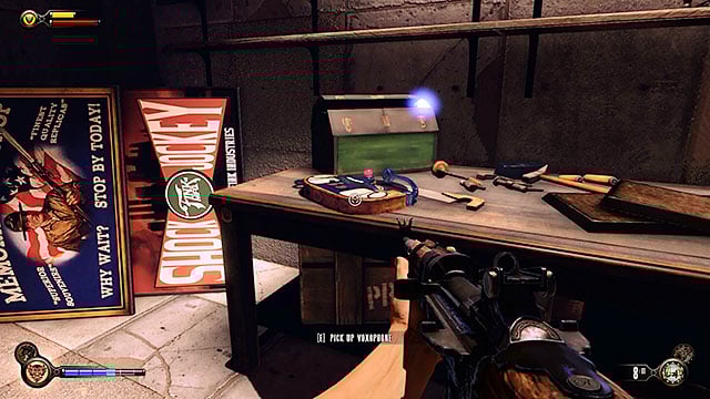 The Courtyard - inside a small warehouse on the ground floor (you can explore it after the battle with Slates men) - Chapters 9-16 | Infusions in BioShock Infinite - Infusions - BioShock Infinite Guide