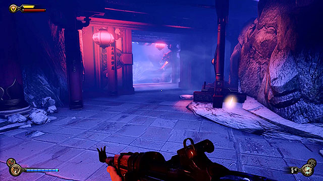 Peking Exhibit - behind a gong in the corridor leading to the main part of the exhibit - Chapters 9-11 | Lockpicks in BioShock Infinite - Lockpicks - BioShock Infinite Guide