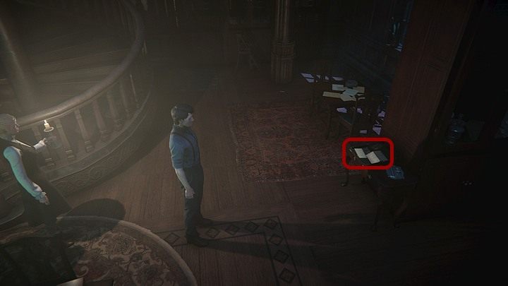 Walk to the hall and then to the library after returning to the kitchen - Examine how Ailsa died | Black Mirror Walkthrough - Chapter 3 - Black Mirror Guide