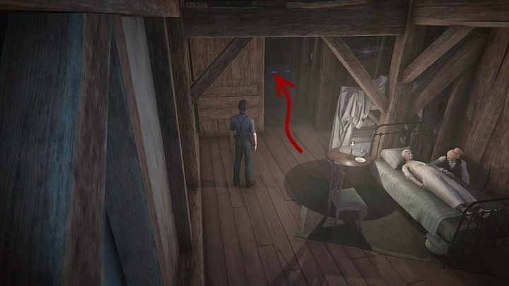 Once the conversation has ended, move to the inner part of the room (left side of the bed) and leave the room using the door used by Dr - Follow Ailsa to the attic | Black Mirror Walkthrough - Chapter 3 - Black Mirror Guide