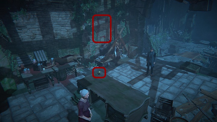 Before talking to her, check out the rune on the wall to the left, which was previously obscured by the emblem - its identical to one of the runes on the tiles (a piece of paper with a drawing of the rune from the old wing will appear in the equipment) - Open the passage through the fireplace | Walkthrough - Chapter 5 - Black Mirror Guide