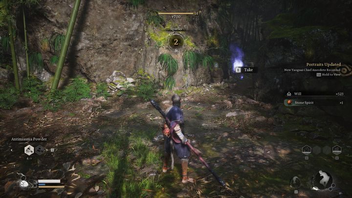 It is located on the Snake Trail in the Bamboo Grove - Black Myth Wukong: How to pick up a bosss spirit? - FAQ - Black Myth Wukong Guide