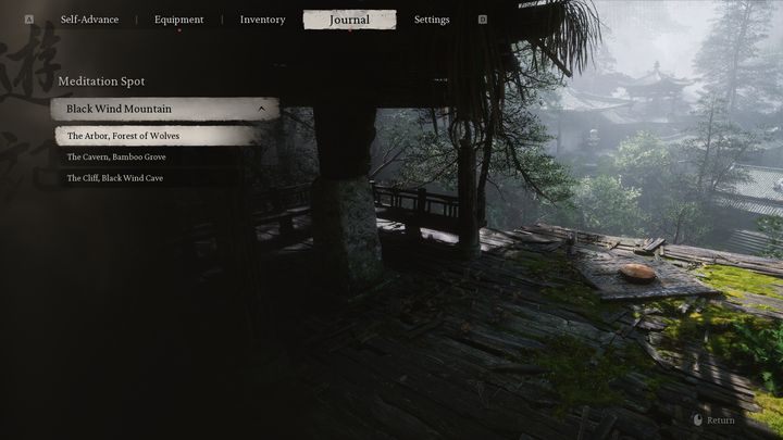 Meditation in Black Myth Wukong allows for Wukong's rest and the activation of a cutscene - Black Myth Wukong: What does meditation do? - FAQ - Black Myth Wukong Guide