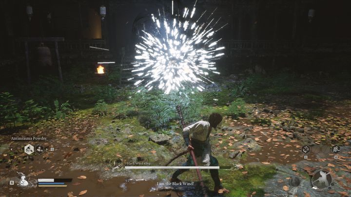 Right away you should use Red Tides to set the boss on fire - Black Myth Wukong: How to defeat the boss Black Wind King? - Chapter 1 - Black Myth Wukong Guide