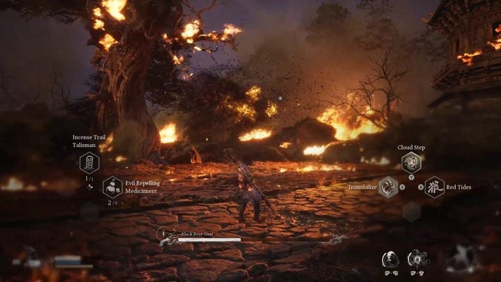 Remember to use spells, as they are incredibly useful in this fight - Black Myth Wukong: How to defeat the boss Black Bear Guai? - Chapter 1 - Black Myth Wukong Guide