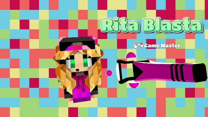 One of the NPCs that you meet is Rita Blasta - Step 4 - Weapons and combat (battle mode) in BlockStarPlanet - 10 steps to start - BlockStarPlanet Guide