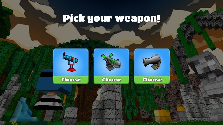 The first thing you should take into account before starting a battle is to choose the appropriate weapon - Step 4 - Weapons and combat (battle mode) in BlockStarPlanet - 10 steps to start - BlockStarPlanet Guide