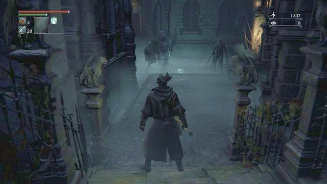 When you will get downstairs better prepare for a fight. - Cathedral Ward - Central Square | Walkthrough - Walkthrough - Bloodborne Game Guide & Walkthrough