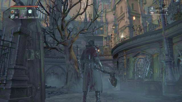 From the place shown on the screenshot above you will be noticed from above by few enemies - Cathedral Ward - Central Square | Walkthrough - Walkthrough - Bloodborne Game Guide & Walkthrough