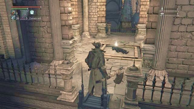 While going outside you really should pick the Numbing Mist. - Cathedral Ward - Central Square | Walkthrough - Walkthrough - Bloodborne Game Guide & Walkthrough
