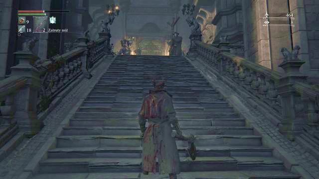 The final group of enemies guards the entrance to the building with the boss. - Cathedral Ward - Central Square | Walkthrough - Walkthrough - Bloodborne Game Guide & Walkthrough