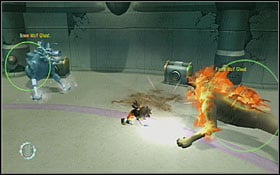 Start by defeating the two pairs of fire-and-ice hounds - Ancient Hospital Ruins - Disc 1 - Blue Dragon - Game Guide and Walkthrough