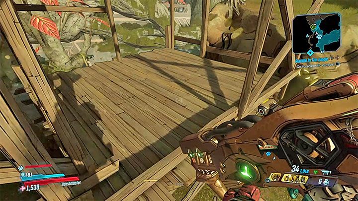 Get on the metal element on the left (the one that is heavily skewed and partially buried in the ground) - How to reach the Typhon Log in Voracious Canopy in Borderlands 3? - FAQ - Borderlands 3 Guide