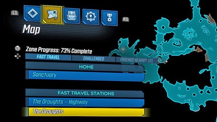 After visiting a fast travel station, available fast travel points will appear in the upper left corner of the screen - Does the Borderlands 3 feature fast travel option? - FAQ - Borderlands 3 Guide