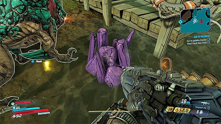 The image above shows an exemplary deposit of eridium - How to destroy the purple crystals in Borderlands 3? - FAQ - Borderlands 3 Guide