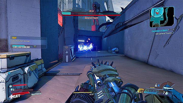 As in the previous encounter with Captain Trount, the central arena is surrounded by upper balconies - Footsteps of Giants | Borderlands 3 Walkthrough - Main Quests - Borderlands 3 Guide