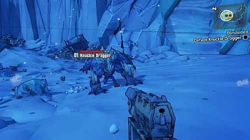 Move onwards and you will be attacked by a Knuckledragger and Monglets - My First Gun/Blindsided | Main missions walkthrough for Borderlands 2 - Main missions - Borderlands 2 Game Guide