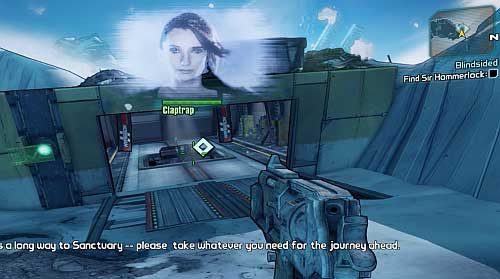Now follow the Claptrap up and eventually the door will be unlocked - My First Gun/Blindsided | Main missions walkthrough for Borderlands 2 - Main missions - Borderlands 2 Game Guide