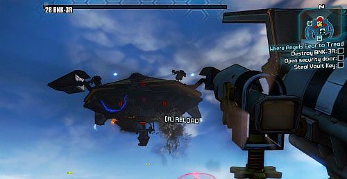 After depriving the boss of 50% of its health, it will start using a bigger gun - Where Angels Fear to Tread part 1, 2 | Walkthrough for Borderlands 2 - Main missions - Borderlands 2 Game Guide