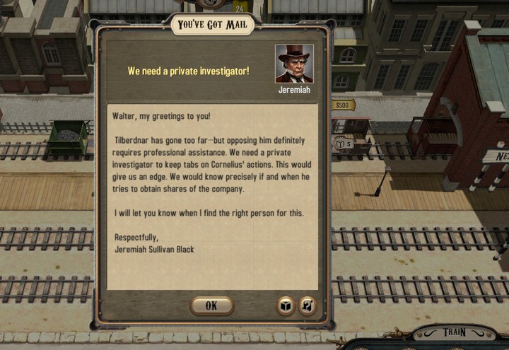 A proposal suggesting you to hire a private investigator - A private investigator | Walkthrough - Walkthrough - Bounty Train Game Guide