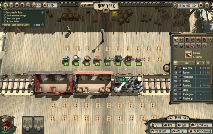 You trade by dragging goods, depending on market demands. - Comparison of profitable activities | Transportation - Transportation - Bounty Train Game Guide