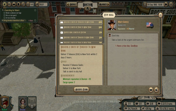 City hall jobs - Comparison of profitable activities | Transportation - Transportation - Bounty Train Game Guide