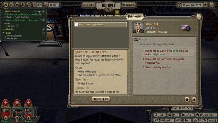 Post office contracts - Comparison of profitable activities | Transportation - Transportation - Bounty Train Game Guide