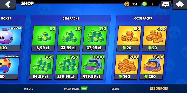 The game has two currencies - coins and gems - Microtransactions in Brawl Stars - Basic Information - Brawl Stars Guide