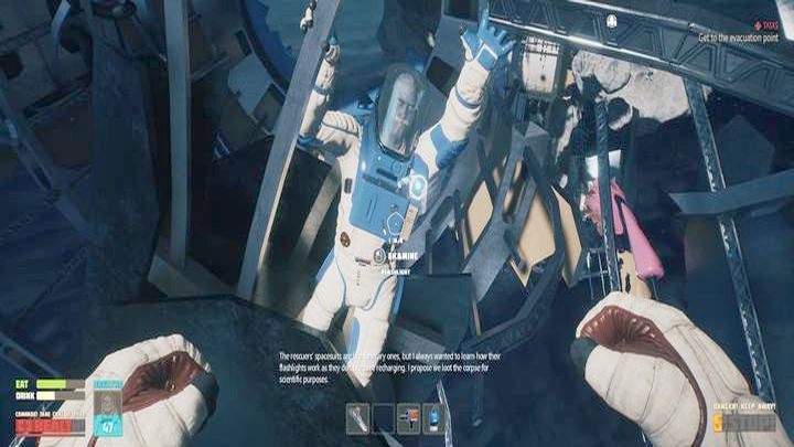 There you will find the flashlight on one of the corpses - Breathedge: Flashlight - how to build? - FAQ - Breathedge Guide