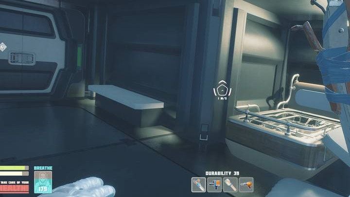 Inside, you will find a bed without a mattress - Breathedge: Bed - how to get the blueprint? - FAQ - Breathedge Guide