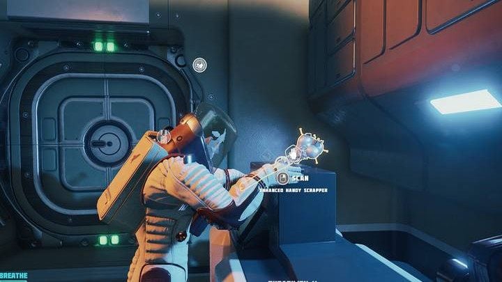 Inside this ship, you'll see a dead engineer holding an Enhanced Handy Scrapper - Breathedge: Handy Scrapper - item upgrades - Upgrading your equipment - Breathedge Guide