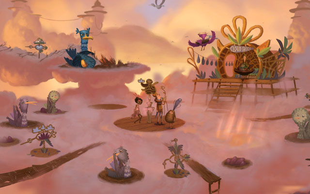 A nest built in clouds - Meriloft - Chapter 1 - Vella - Broken Age - Game Guide and Walkthrough