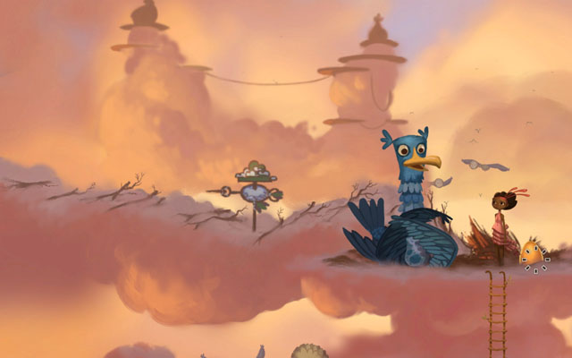 Give the blue egg to the bird - Meriloft - Chapter 1 - Vella - Broken Age - Game Guide and Walkthrough