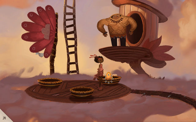 Put an egg in the basket - Meriloft - Chapter 1 - Vella - Broken Age - Game Guide and Walkthrough