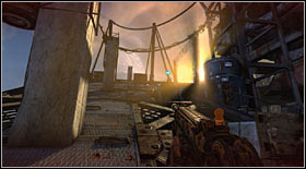 Exit through the other side of the room and quickly run to the very top, towards the dazzling light - Act I - Chapter 2 - p. 1 - Walkthrough - Bulletstorm - Game Guide and Walkthrough