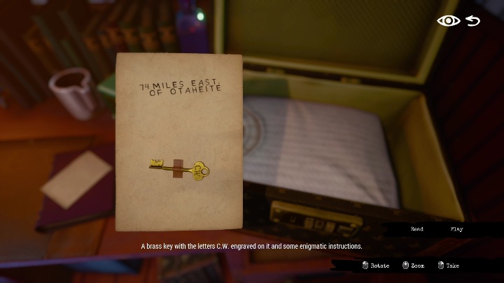 To get the key you need to open the suitcase - Call of the Sea: Prologue, A Family Heirloom - story logs - Notes - Call of the Sea Guide