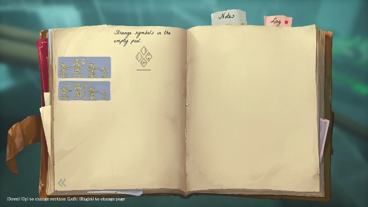 You will find the clue to the symbols in the empty stone pool - Call of the Sea: Chapter 4, Quite a show - notes - Notes - Call of the Sea Guide