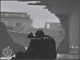 You should now reach a long hallway with a lot of windows on the right (screen 1) - Repairing the Wire - Not One Step Backwards! - Call of Duty 2 - Game Guide and Walkthrough