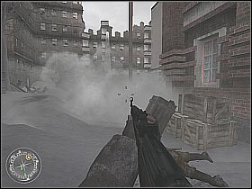 First of all, you will have to set a charge in one the highlighted spots - Repairing the Wire - Not One Step Backwards! - Call of Duty 2 - Game Guide and Walkthrough