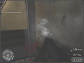 Before you reach the upper floor you should turn around and start shooting at the enemy soldiers (screen 1) - The End of the Beginning - The Battle of El Alamein - Call of Duty 2 - Game Guide and Walkthrough