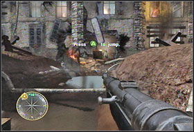 When youll be in the water, lay down and crawl under the beam (#1) - Game Guide - Chapter I: Saint Lo - Game Guide - Call of Duty 3 Game Guide