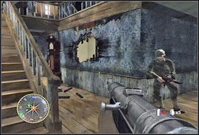 Go out the barn the same way you used to get in - Chapter II: The Island - Game Guide - Call of Duty 3 Game Guide